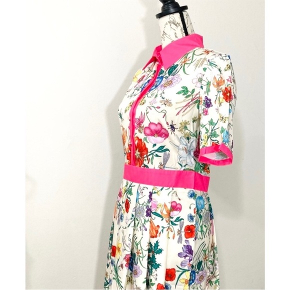 Dalia Macphee pink half button short sleeve dress NWT - Picture 7 of 11